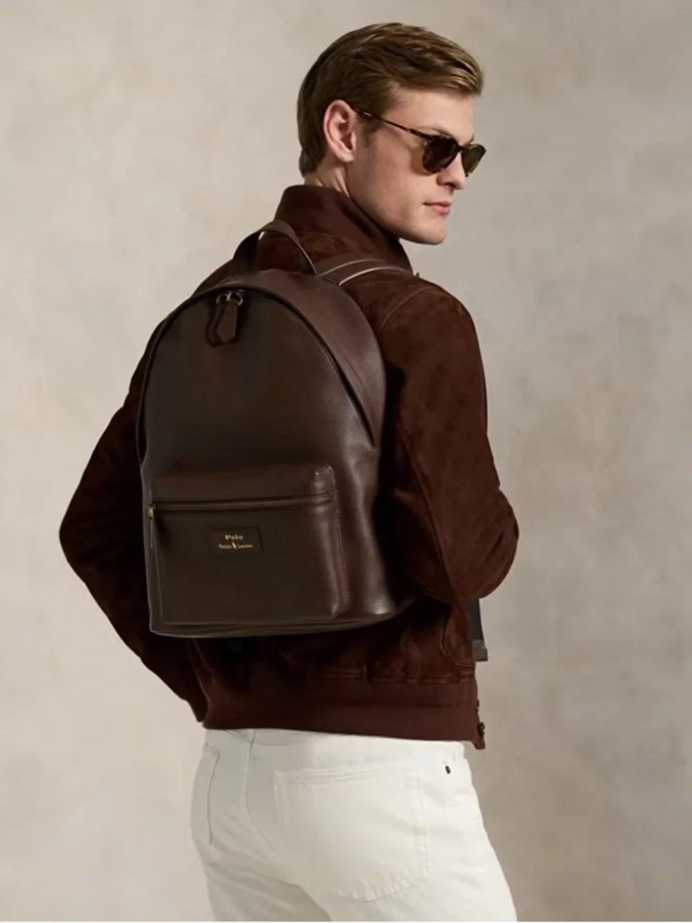 Polo Ralph Lauren Pebbled Leather Backpack. New with tags